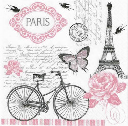 Poster, Turnul Eiffel cu fluturi roz