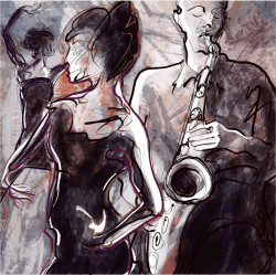 Poster, Un bărbat care cântă la saxofon