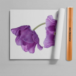 Stickere 3D pentru uși, Flori violet, 1 foaie de 80 x 200 cm