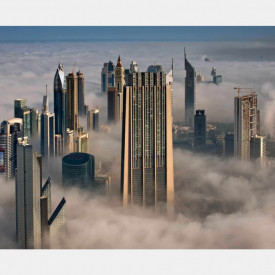 Fototapet, Orașul acoperit de ceață