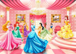 Fototapet, Prințesele Disney în sala de bal