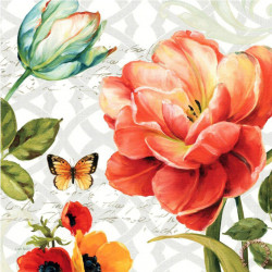Poster, Compoziție strălucitoare de flori și fluturi