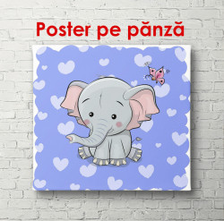 Poster, Elefantul pe un fundal albastru