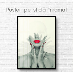 Poster, Fata cu buze stacojii