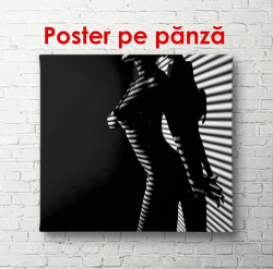 Poster, Femeie lângă fereastră, alb-negru