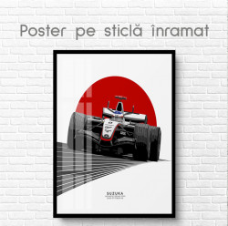 Poster, Formula 1 pe un semicerc roșu