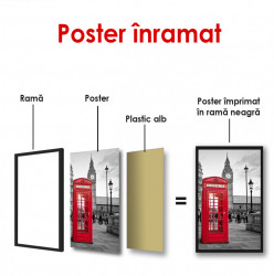 Poster, Peisaj londonez cu o cabină telefonică roșie