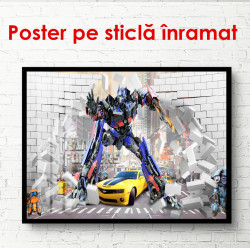 Poster, Transformerul albastru într-un oraș