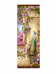 Roll-up, Păuni și flori violet