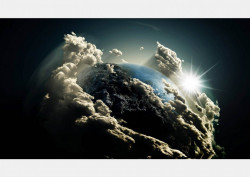 Fototapet Astronomie, Planeta înghțită de nori