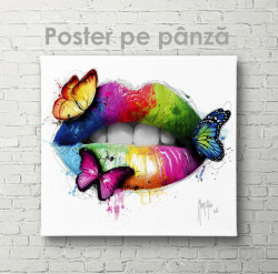 Poster, Buze curcubeu cu fluturași