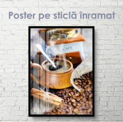 Poster, Ceașcă de cafea și boabe de cafea