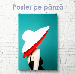 Poster, Doamnă într-o pălărie alb-roșie