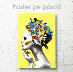 Poster, Fata cu păsări