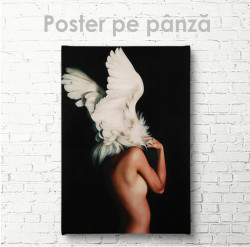 Poster, Fată cu pene albe