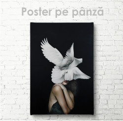 Poster, Fata- Porumbel Alb