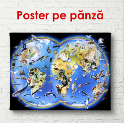 Poster, Harta lumii pentru copii cu transport