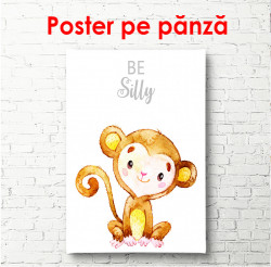 Poster, Maimuță pe un fundal alb