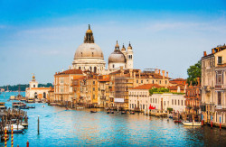 Poster, Veneția în zori cu apă albastră