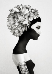 Tablou, Fată cu o coroană de flori