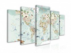 Tablou modular, Harta lumii pentru copii