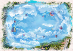 Fototapet, Cerul și baloane