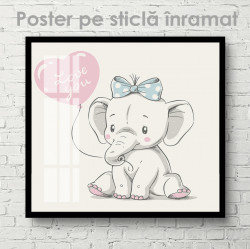 Poster, Elefant drăguț cu un balon