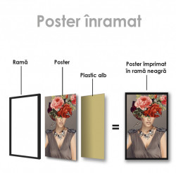 Poster, Fată cu flori