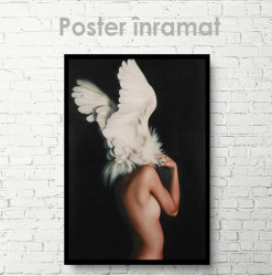 Poster, Fată cu pene albe