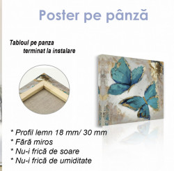 Poster, Fluturi albastri desenați