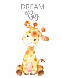 Poster, Girafa pe fundal alb