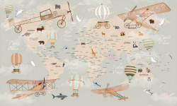 Poster, Harta lumii pentru copii cu transport