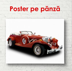 Poster, Mașina roșie pe unfond alb