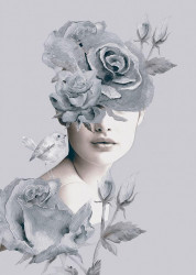 Poster, O coroană de flori albastre delicate
