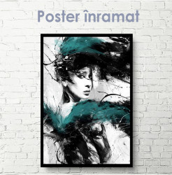 Poster, Pictează o fată în culori reci