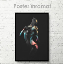 Poster, Vopsele neon pe un corp feminin