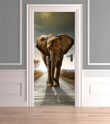 Stickere 3D pentru uși, Elefantul înfuriat , 1 foaie de 80 x 200 cm