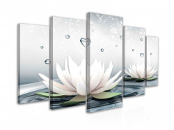 Tablou modular, Flori de Lotus albe