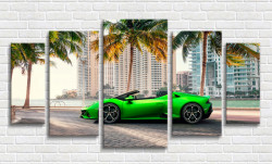 Tablou modular, Lamborghini verde