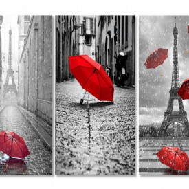 Tablou modular, O umbrelă roșie.