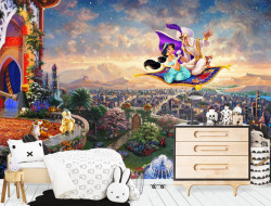 Tapet foto pentru copii, Aladdin și Jasmine