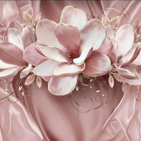 Fototapet 3D, O floare delicată roz pe un fundal subtil