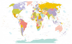Fototapet, Harta lumii pe un fundal alb