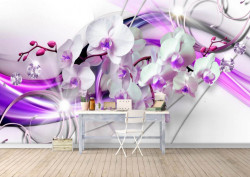 Fototapet, Orhidee pe un fundal abstract