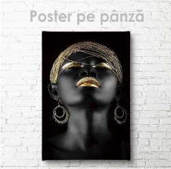 Poster, Africancă cu accesorii aurii