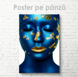 Poster, Față albastră cu buze de aur