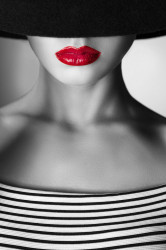 Poster, Fată cu buze roșii
