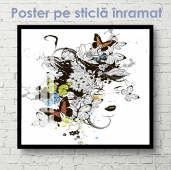 Poster, Fată cu fluturi