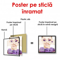 Poster, Fată cu machiaj violet aprins