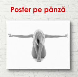Poster, Fata pe un fond alb
